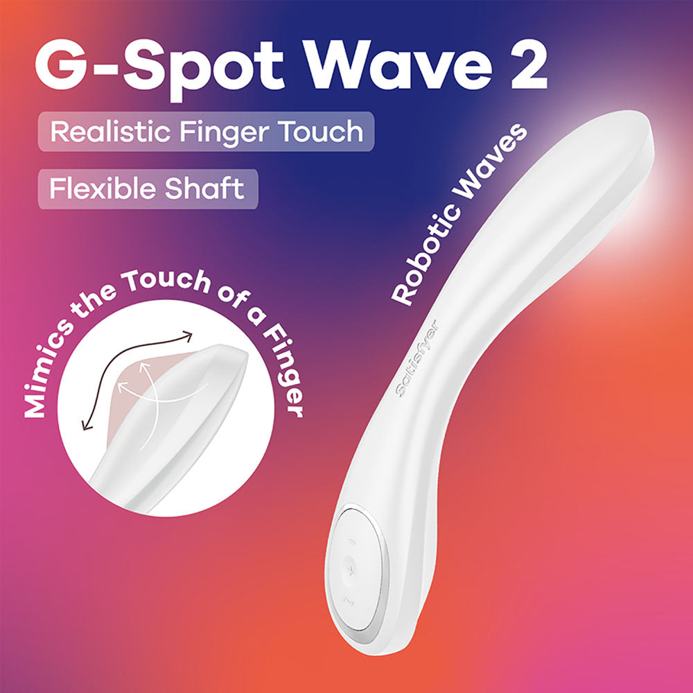 Satisfyer G-Spot Wave 2 - White - White 23.6 cm USB Rechargeable Flicking Tip Vibrator Satisfyer